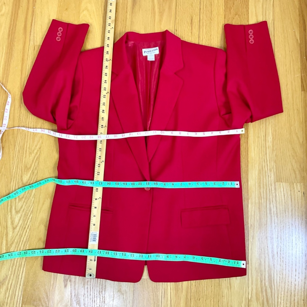 Pendleton Blazer Wool Red Single Breasted Plus (1… - image 8